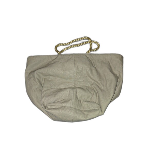 Handmade Reversible Tote Bag – Tan & Floral Print, 12" x 17.5" - Picture 5 of 5